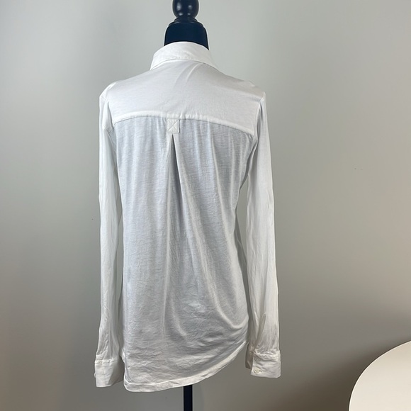 Eileen Fisher Organic Cotton White Button Down Shirt Size Small - Picture 3 of 8
